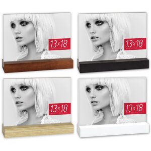 ZEP Dresda Acryl-Rahmen Holzfuß Schwarz Braun Natur...