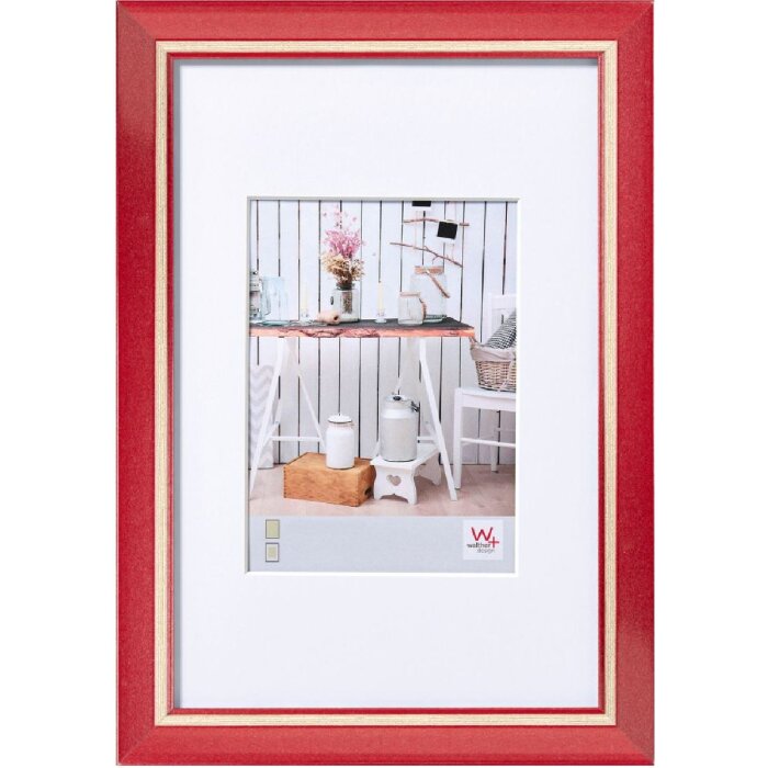 Cadru Walther Chalet roșu 40x60 cm cu passe-partout 30x45 cm