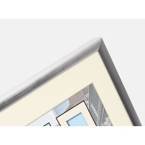 Goldbuch cadru din plastic Puro 30x30 cm argint cu passe-partout 18x18 cm