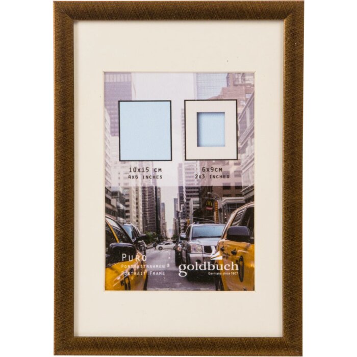 Cadru din plastic Puro 10x15 cm bronz