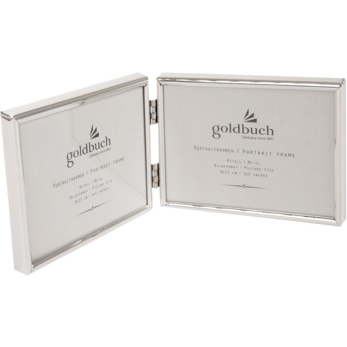 Cadru dublu Fine 2 fotografii 9x13 cm argint format peisaj