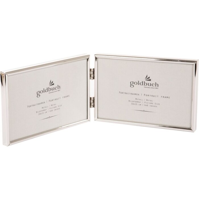 Goldbuch cadru dublu Fine 2 fotografii 10x15 cm argint lucios catifea spate perete