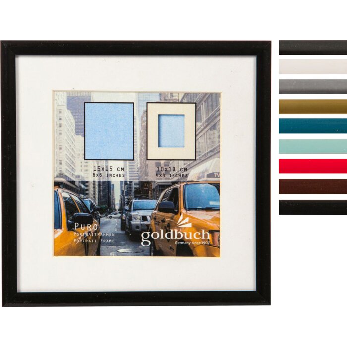 Goldbuch Kunststoffrahmen Puro mit Passepartout 10x15 bis 30x40 cm Hoch Quer