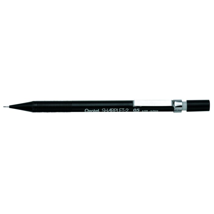 Pentel Druckbleistift SHARPLET 0,5mm schwarz HB mit Radiergummi und Metallclip
