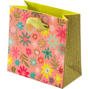 Goldbuch Geschenktasche Blooming Tales 10x10 cm gold