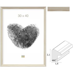 Deknudt S46CH1 Bilderrahmen Natur Weißkante 10x10...