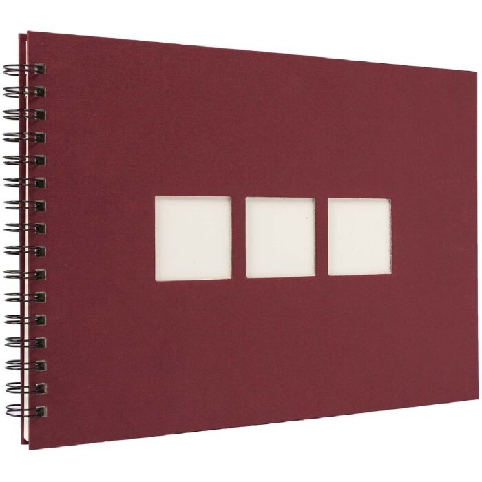 Album spiralat Panodia Manille roșu 23x34 cm 60 pagini crem pentru 180 fotografii