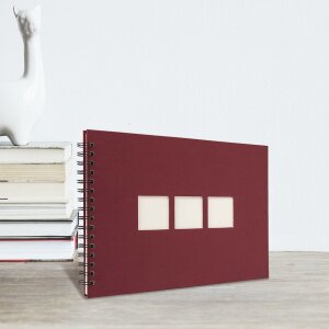 Album spiralat Panodia Manille roșu 23x34 cm 60 pagini crem pentru 180 fotografii