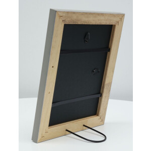 Ramă foto Deknudt S46KF7 din lemn, gri, cu perle de argint