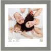 Ramă foto Deknudt S46KF7 din lemn, gri, cu perle de argint