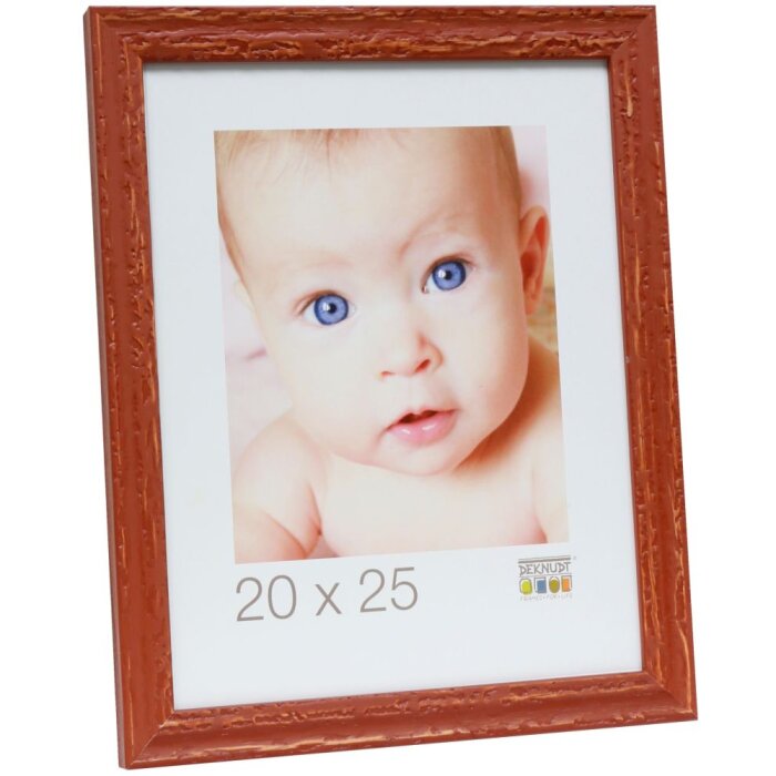 Rama foto din lemn încălțată, model S46MF3, nuanță roșu-brun
