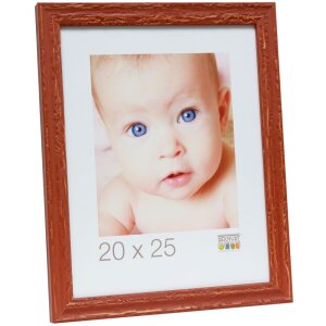 Rama foto din lemn încălțată, model S46MF3, nuanță roșu-brun