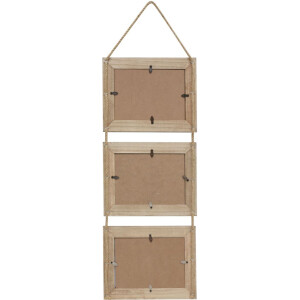 S67TV1 Agățător pentru fotografii driftwood gri 3 fotografii 10x15 cm 13x18 cm cu șnur