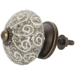 Clayre & Eef 64162 Buton de ușă Ø 4 cm Gri...