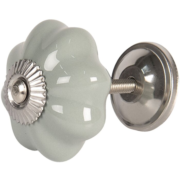 Clayre & Eef 64380 Buton de ușă Ø 4 cm Ceramică gri