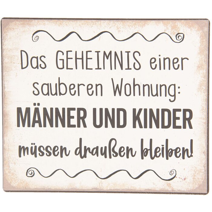 Semn cu text 15x13 cm - Clayre & Eef 6Y3656D