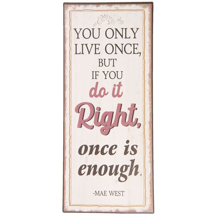 Text sign 13x30 cm - Clayre & Eef 6Y3639E