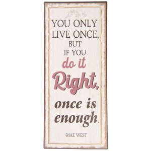 Text sign 13x30 cm - Clayre & Eef 6Y3639E