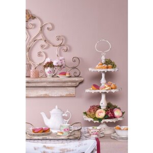 Clayre & Eef 6CEMU0059 Cană 200 ml Bej Roz Porțelan Flori Aur