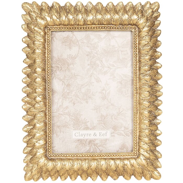 Clayre & Eef Fotorahmen 16x2x20 cm 10x15 cm gold 2F0607