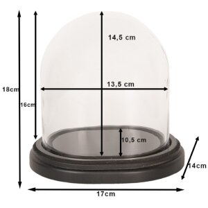 Clayre & Eef 6GL2488 Borcan clopot din sticlă lemn...