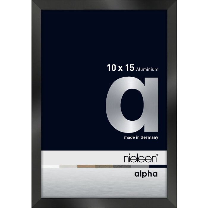 Nielsen aluminiu cadru foto Alpha 10x15 cm anodizat negru lucios