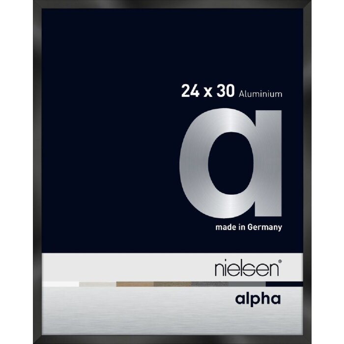 Nielsen aluminiu cadru Alpha 24x30 cm anodizat negru lucios