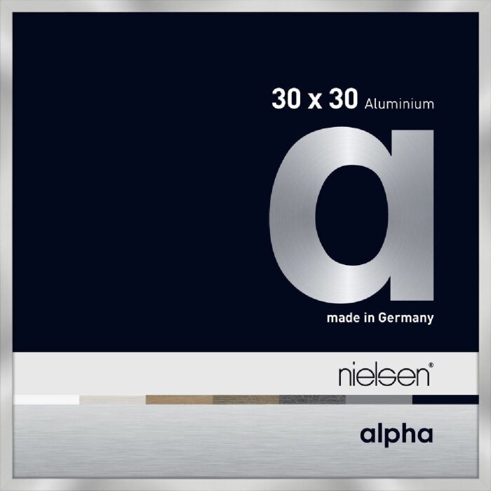 Nielsen Aluminium Picture Frame Alpha 30x30 cm Silver Normal Glass Made in Germany