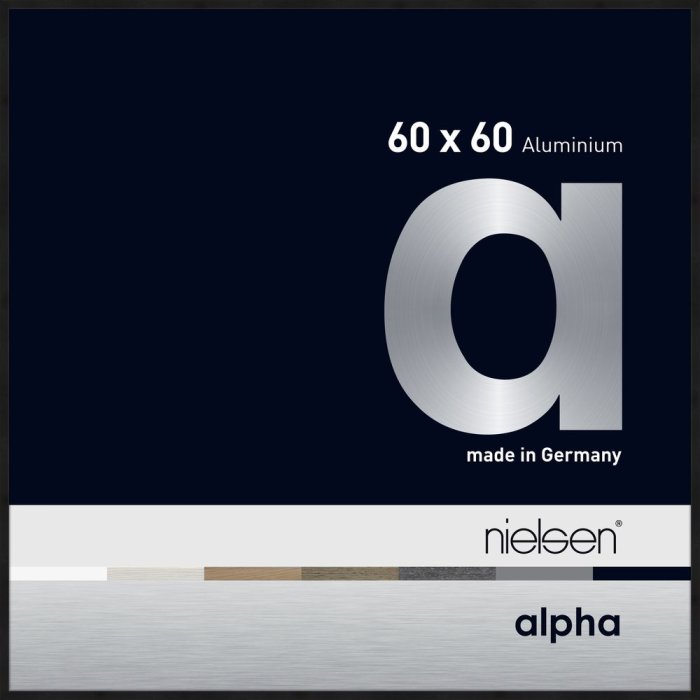 Nielsen Aluminium Picture Frame Alpha 60x60 cm Negru mat Sticlă normală