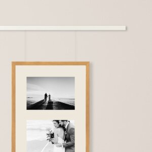 Set de bare pentru galerie din aluminiu, 1 m, alb