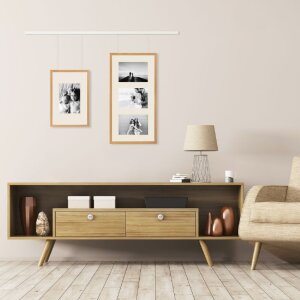 Set de bare pentru galerie din aluminiu, 1 m, alb