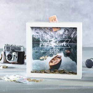 Hama cutie de bani Dinero alb 23x23 cm