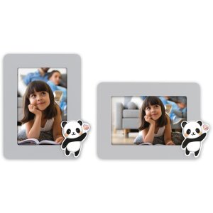 ZEP Arthur Babyrahmen 10x15 cm Panda Bär Holz-Fotorahmen zum Stellen und Hängen