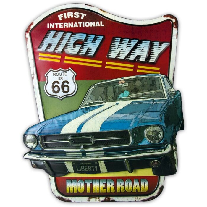 Semn de tablă ROAD RUNNER 64x73.5x3.5 cm