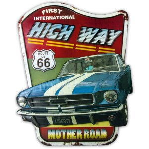 Semn de tablă ROAD RUNNER 64x73.5x3.5 cm