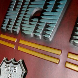 Semn de tablă ROAD RUNNER 64x73.5x3.5 cm