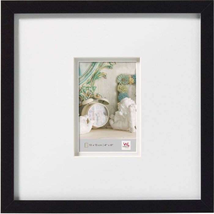 Walther Stockholm 3D cadru din lemn 30x30 cm dublu passe-partout negru