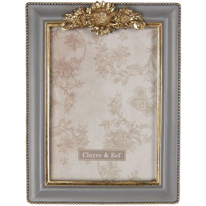 Clayre & Eef Fotorahmen 2F0714 Gold Blumen 13x18 cm Polyresin Glas