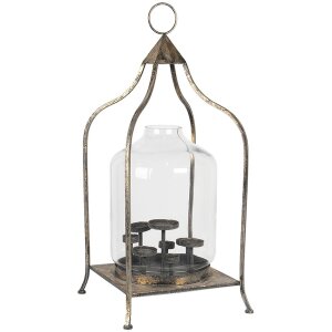 Clayre & Eef 5Y0716 Lanternă metal sticlă maro...