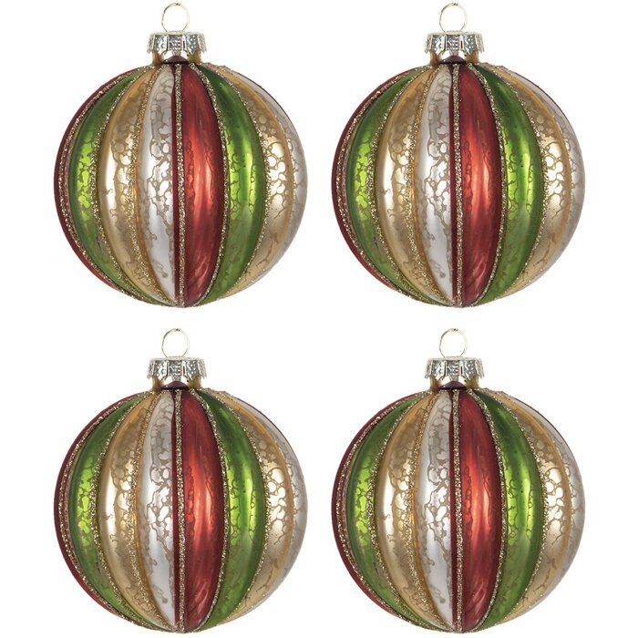 Globuri pentru pomul de Crăciun Ø 8 cm (set de 4) Clayre & Eef 6GL2737