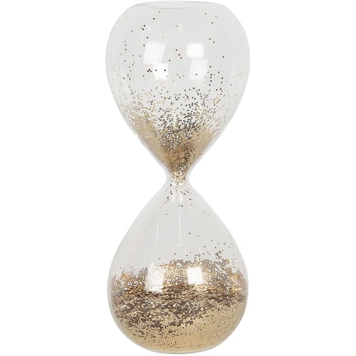 Clayre & Eef 6GL2752 Clepsidră din sticlă aurie 8x8x19 cm