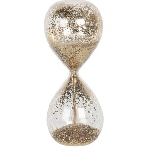 Clayre & Eef 6GL2752 Clepsidră din sticlă aurie 8x8x19 cm