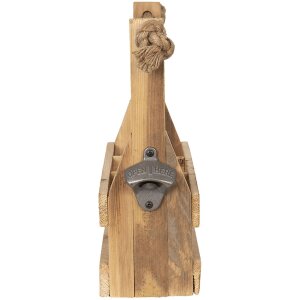 Clayre & Eef 6H1882 Raft pentru sticle 32x11x32 cm Raft pentru sticle dreptunghiular din lemn maro