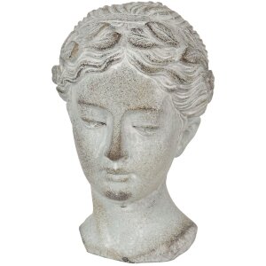 Clayre & Eef Dekoration Kopf Frau grau 12x11x17 cm