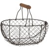 Clayre & Eef Y3756 Coș de depozitare 24x16x11/23 cm Coș rotund din fier maro