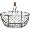 Clayre & Eef Y3756 Coș de depozitare 24x16x11/23 cm Coș rotund din fier maro