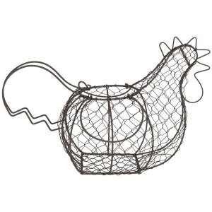 Clayre & Eef Eierhalter Huhn schwarz 40x23x28 cm