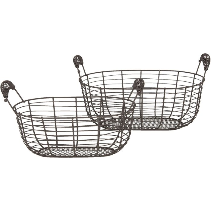 Coșuri (2 bucăți) 35x19x16 - 30x15x14 cm Clayre & Eef 6Y3770