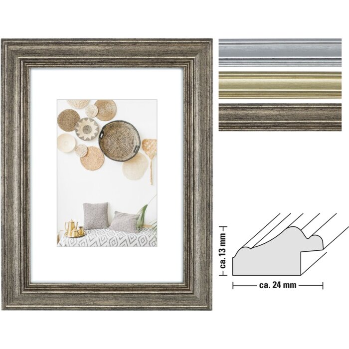 Hama cadru din plastic Lobby aspect metalic bronz aur argint 10x15 la 30x40 cm