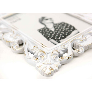 Cadru portret Fiore alb-auriu